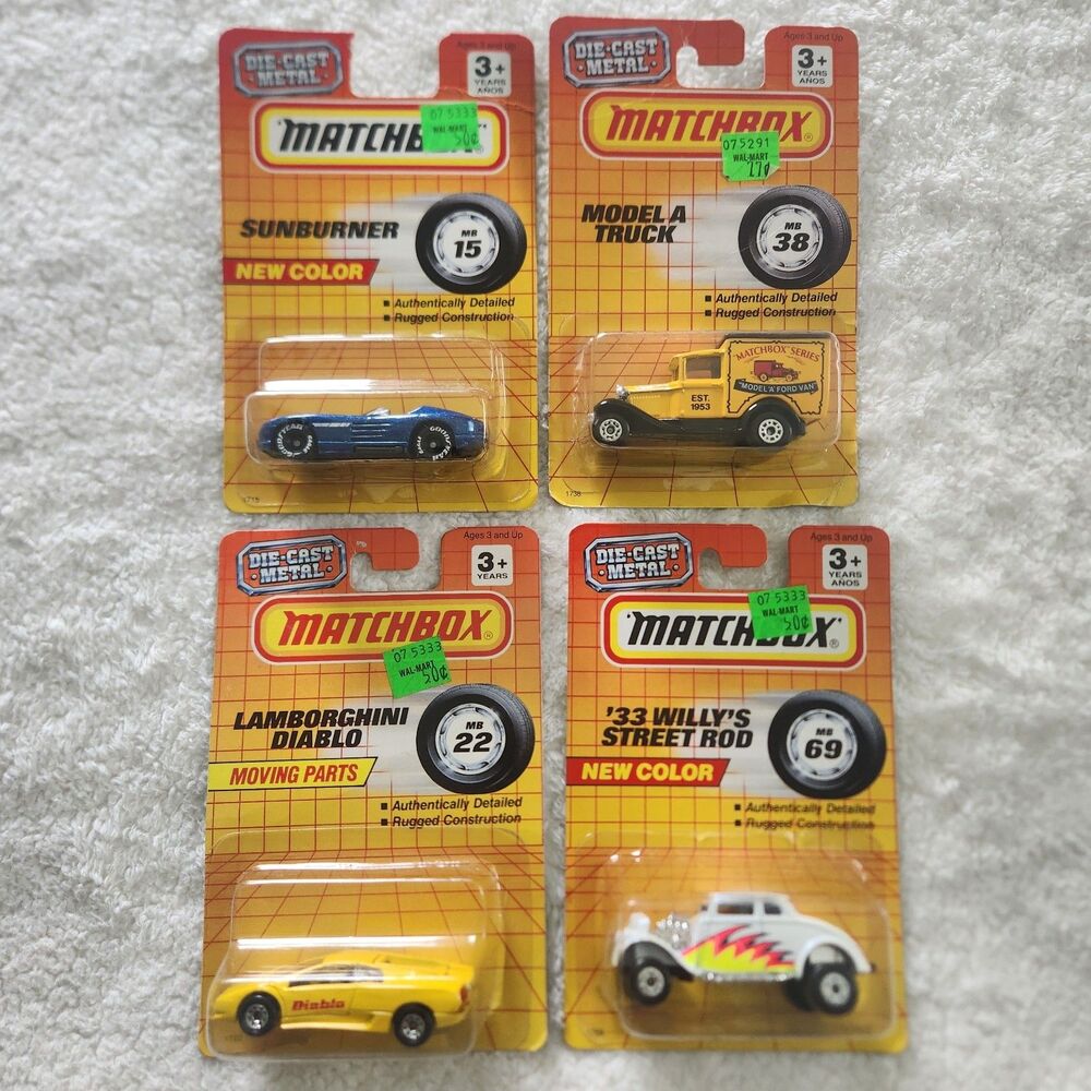 Lot of 4 Miscellaneous Matchbox 1:64 Die Cast Cars